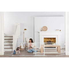 Regalo 2-in-1 Super Wide 144" Safety Gate and Play Yard - White