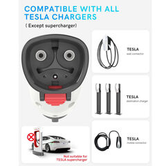 Seguma - Tesla to J1772 EV Charging Adapter, 60A 250V w/ Lock, White