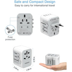 TESSAN Universal Travel Adapter, International Power Adapter 5.6A 28W 3 USB C 2 USB A Ports, Travel Worldwide Plug Adaptor, Outlet Wall Charger for Europe UK EU AUS (Type C/G/A/I)
