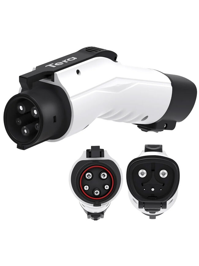 Tera Max 48Amp 250V Tesla Charger to J1772 Adapter, White