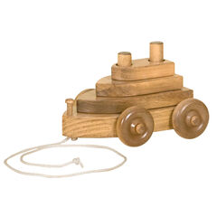 American Made Wooden Pull Toy Boat- Several Color Options