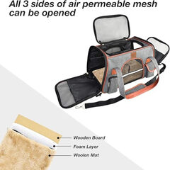 Purrpy Premium Cat Dog Carrier Airline Approved Soft Sided Pet Travel Bag, Car Seat Safe Carrier Deep Grey L