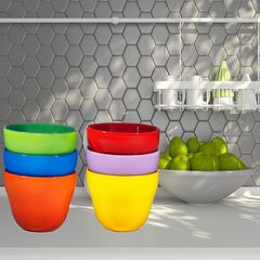 Bruntmor 8 oz Porcelain Bowls Set of 6 - for Ice Cream, Dessert, Soup, Small Side Dishes, Salad, Cereal, Rice - Microwave, Dishwasher and Oven Safe - Gradient Colors
