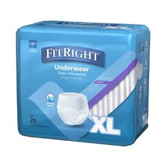 FitRight Super Protective Incontinence Underwear, Maximum Absorbency, XL, 56 to 68", 20 Count