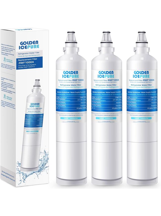 GOLDEN ICEPURE 5231JA2005A Replacement for LG LT600P, 469990, RFC1000A, WF300, FML-2 Refrigerator Water Filter 5231JA2006B, LFX25961SB, LSC27931ST, LFX25971ST, LRSC26925TT, LSC27990TT (3 PACK)