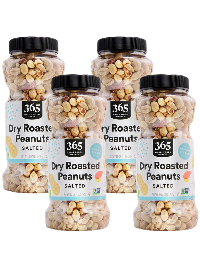 365 by Whole Foods Market - Dry Roasted and Salted Peanuts - 16oz (Pack of 4)