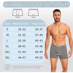 ShieldEase Washable Incontinence Boxer Briefs for Men - Cotton Leakproof Underwear with Fly, Enhanced Front & Rear Protection 120ml Absorbency (3 Pack, Gray, XL)
