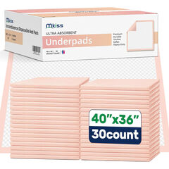 MKISS 40"x36" Extra Large Bed Pads (30 Ct), Disposable Heavy Duty Incontinence