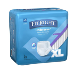 FitRight Super Protective Incontinence Underwear, Maximum Absorbency, XL, 56 to 68", 20 Count
