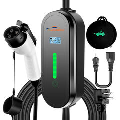 Electric Vehicle Charger Level 1 & 2 16 Amp EV Charging Station Includes NEMA5-15P & 6-20 Plug