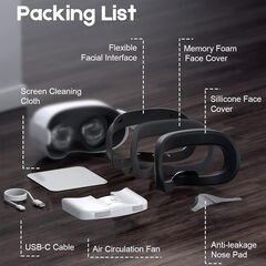 BinBok VR Fan for Oculus Quest 2, Fitness Facial Interface Foam with Silicone Face Pad, Anti-fogging Cooling Air Circulation, Compatible with VR Accessories