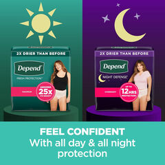 Depend Fresh Protection Adult Incontinence Underwear for Women 30 Count, Medium