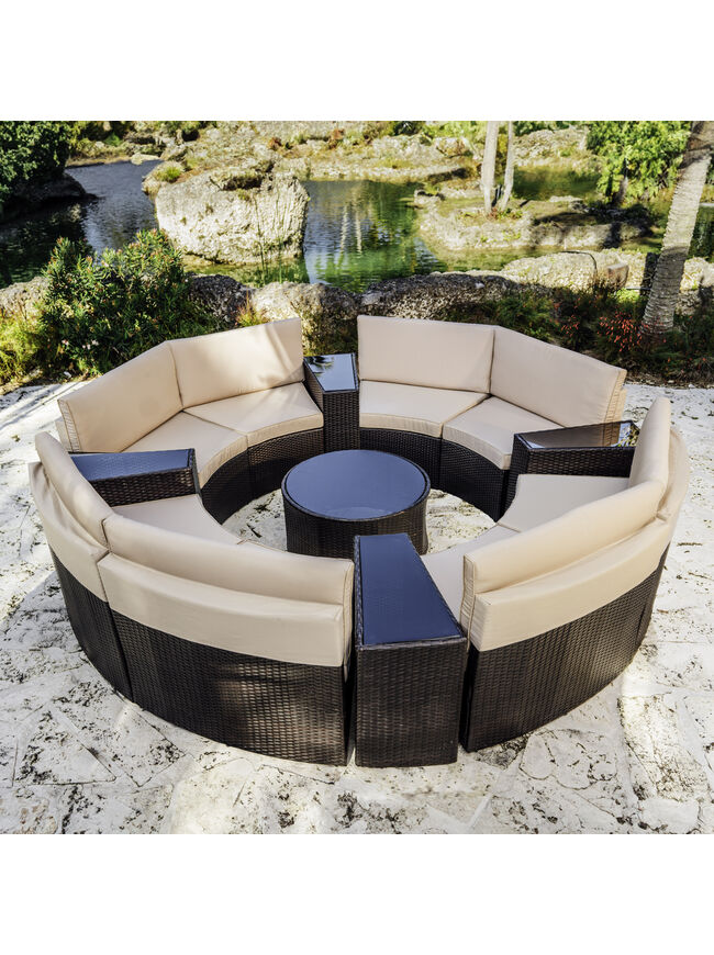 4 Piece Patio Conversation Full Circle Sofa Set