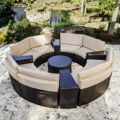 4 Piece Patio Conversation Full Circle Sofa Set