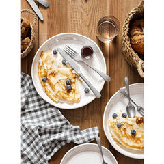 LE TAUCI Dinner Plates 10 Inch, Ceramic Flat Dish Set - Set of 4, Arctic White