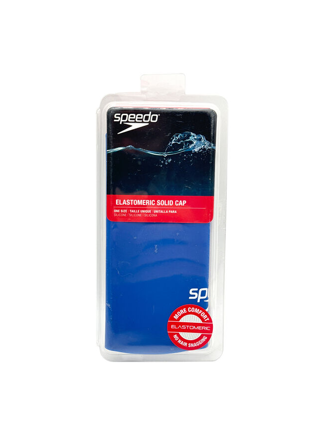 Speedo Elastomeric Solid Silicone Swim Cap, Blue