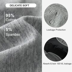 BATTEWA Men's Incontinence Underwear for Bladder Leakage 100mL Leakproof Briefs Cotton Urine Absorbent Protective Underwear, 2-Pack (Large, Darkgray)