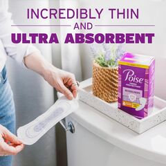 Poise Daily Microliners, Incontinence Panty Liners, 1 Drop Lightest Absorbency, Long Length, 50 Count of Pantiliners