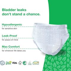 Veeda Natural Adult Incontinence Underwear for Men - Disposable Underwear for Bladder Leakage Protection - Adult Diapers for Men with Maximum Absorbency - Large Size - 96 Count