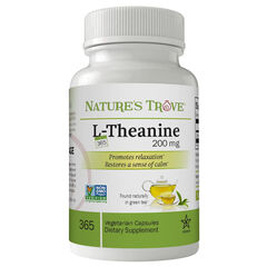 Nature's Trove L-Theanine 200mg Super Value Size - 365 Vegetarian Capsules