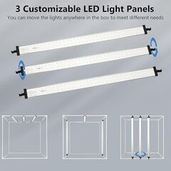 Photo Studio Light Box for Photography: Takerers 32x32 Inch 210 LED Large Lightbox for Product with 3 Stepless Dimming Light Panel, Professional Background Shooting Tent with 5 Color Backdrops