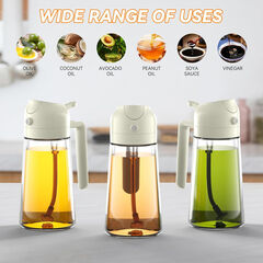 PUZMUG Oil Dispenser for Kitchen, 2 in 1 Olive Oil Dispenser Bottle 17oz(White)