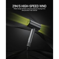 liliduro High Speed Hair Dryer 110000 RPM Negative Ionic Mini Travel Blow Dryer Lightweight Portable 1400W Smoothing Nozzle