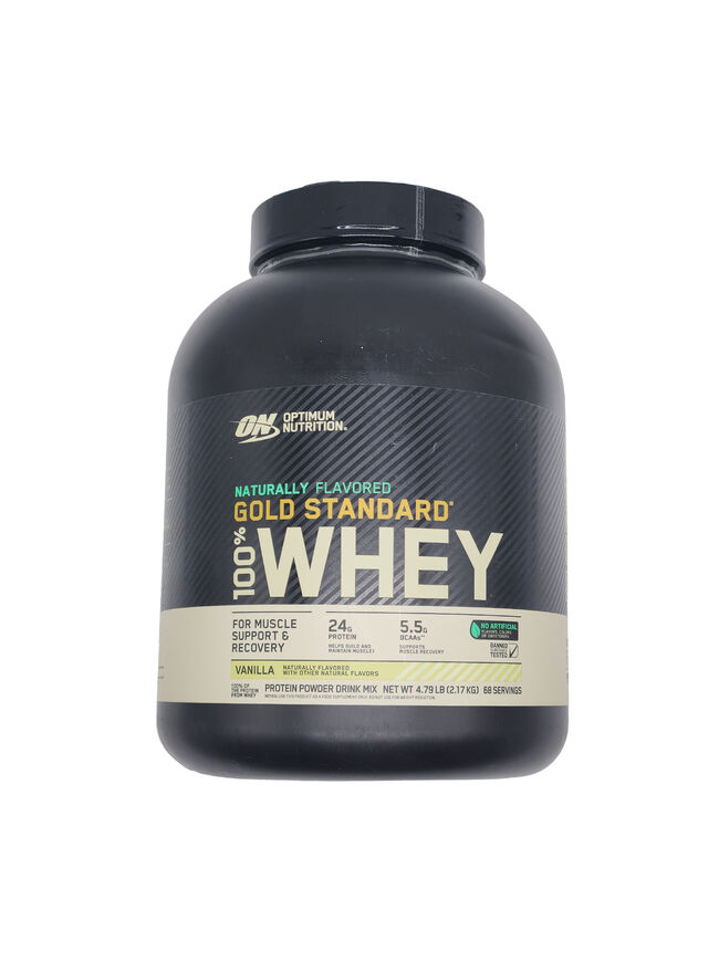 Optimum Nutrition Gold Standard 100% Whey Protein Powder Naturally Flavored Vanilla 4.8 Lb 68 Servings