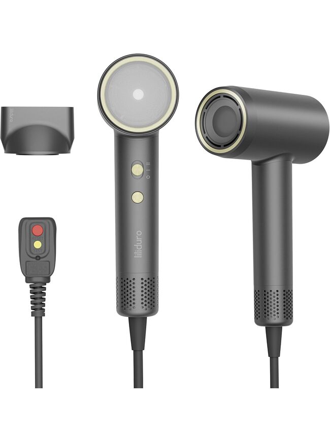 liliduro High Speed Hair Dryer 110000 RPM Negative Ionic Mini Travel Blow Dryer Lightweight Portable 1400W Smoothing Nozzle