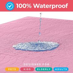 Utopia Bedding Washable Underpads 34" x 52" (Pack of 4), Waterproof Reusable Heavy Absorbency Incontinence Bed Pads for Adults, Kids, Elderly and Pets, Bedwetting Pads for Sofa and Couch (Pink)
