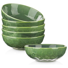 vicrays Ceramic Pasta Bowls Set, 32 Ounce Soup Bowls, Set of 6 (Green)