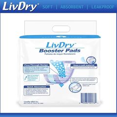 LivDry Incontinence Booster Pads, Use with Adult Diapers for Women and Men, Extra Comfort Softness, Disposable Pad (80 Count, Regular Length)