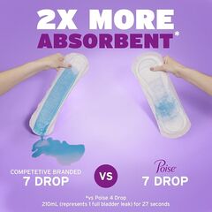 Poise Incontinence Pads & Postpartum Incontinence Pads, 7 Drop Ultra Absorbency, Long Length, 39 Count, Packaging May Vary