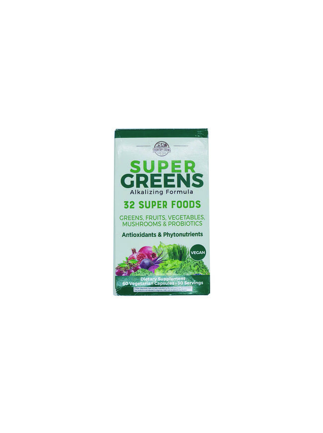 Country Farms Super Greens Dietary Supplement Capsules 60 Ct