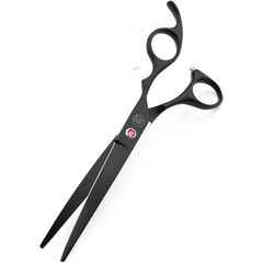 Moontay Professional 7.0" Dog Grooming Scissors Set, 4-pieces Straight, Upward Curved, Downward Curved, Thinning/Blending Shears for Dog, Cat and Pets, JP Stainless Steel, Black