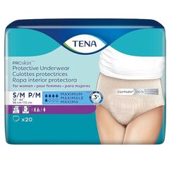TENA ProSkin Protective Incontinence Underwear for Women, Moderate Absorbency, Small/Medium, 20 Count