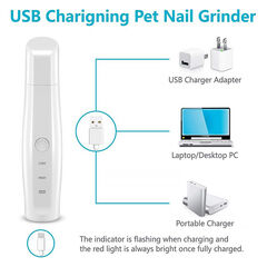 Dog Nail Grinder Upgraded Professional 2-Speed Rechargeable Electric Pet Nail Trimmer Painless Paws Grooming & Smoothing for Small Medium Large Dogs & Cats Nail Trim (White)