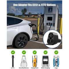 NUOVEPE 2 in 1 CCS & J1772 to Tesla Charger Adapter, 250KW Max Fast Charger