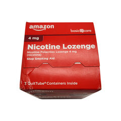 Amazon Basic Care Nicotine Polacrilex Lozenge, 4 mg, Stop Smoking Aid, Cherry Flavor; 72 Count