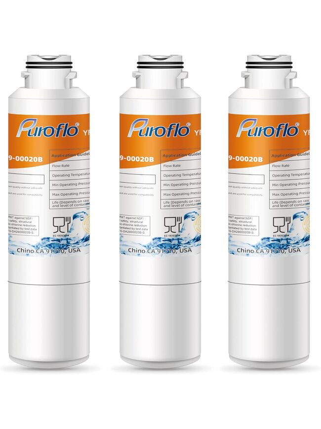 DA29-00020B Replacment for Samsung Water Filter, Compatible w/HAF-CIN/EXP, RF263BEAESR, RF28HFEDBSR, RF263TEAESG, RF28HDEDBSR, RF4287HARS, RF4267HARS, HAF-CIN Refrigerator Water Filter 3PACK