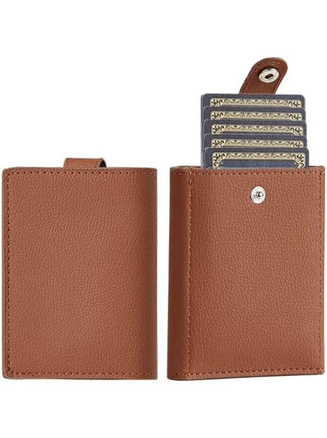 AIUWO Men's Trifold Pattern Leather Wallet 