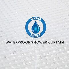 BEDSURE Fabric Shower Curtain White Waffle Weave Shower Curtain for Bathroom Waterproof Bathroom Curtain with 12 Hooks Machine Washable 72x72 Inch
