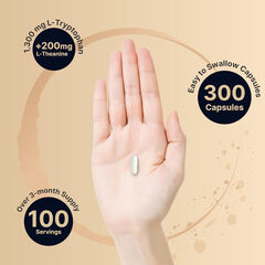 NatureBell L Tryptophan 1300mg with L Theanine 200mg, 300 Capsules