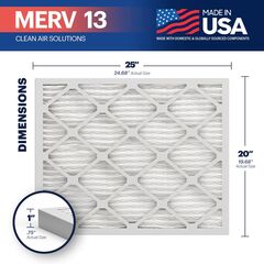 BNX TruFilter 20x25x1 Air Filter - MERV 13 - 6 Pack