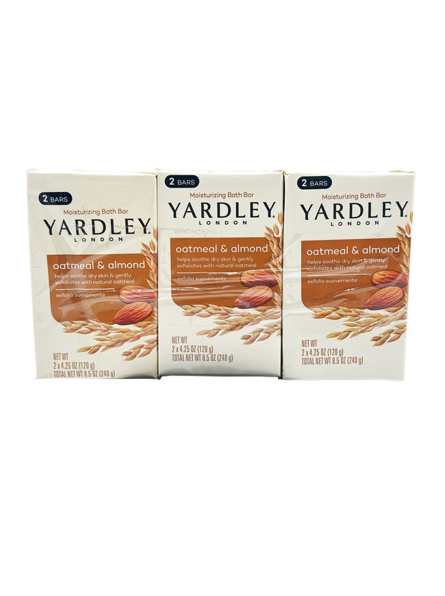 Yardley London Nourishing Bath Soap Bar - Oatmeal & Almond - 4.25 oz Bath Bar (6 Pack)