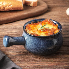 vicrays French Onion Soup Bowls With Handles, 26 Ounce for Soup, Set of 4 (Blue)