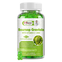Alliwise Soursop Graviola Gummies | With Vitamin C & Zinc | Vegan & Gluten-Free