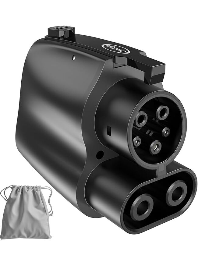 NACS to CCS Adapter,Tesla to CCS1 Supercharger Adapter 500A 1000V Fast Charger for V3/V4 DC Charging Stations, Compatible with Ford, GM, Rivia (CCS1-1Kv-Black)