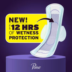Poise Overnight Ultra Thin Pads (Incontinence/Postpartum), 8 Drop, Long, 20 Ct