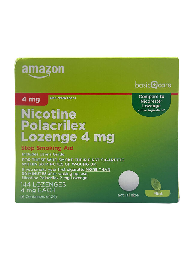 Amazon Basic Care Nicotine Lozenge - 4mg - 144ct